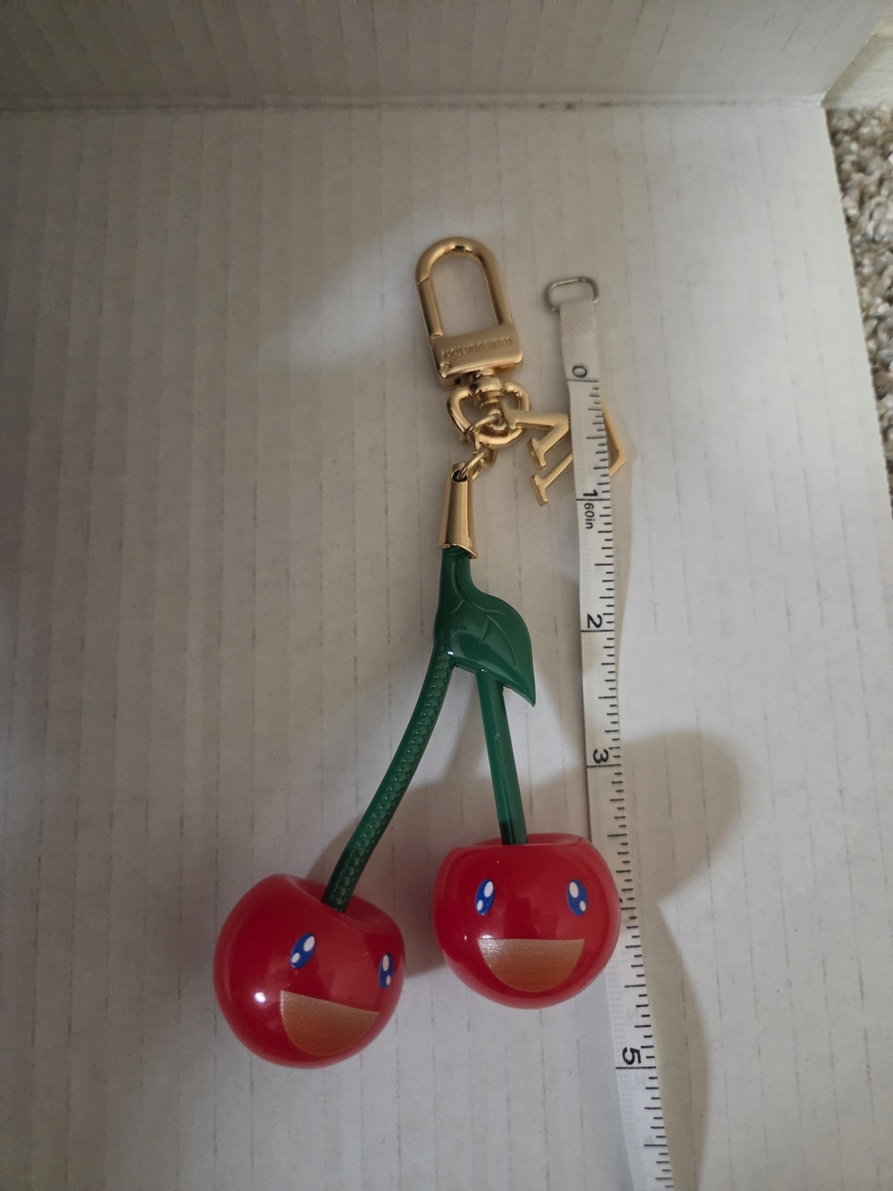 Red and Green Cherry Bag Charm - Picture 4 of 5